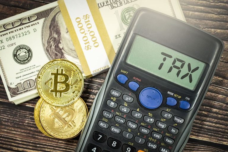 Tax documents and a calculator